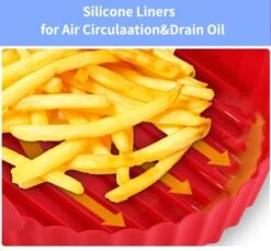 Air Fryer Silicone Liners 8 Inch, 2 Pack Air Fryer Accessories For Ninja Air Fryer Liners Reusable With Handle, Basket For 5 QT To 7 QT, Red & Blue 17 Air Fryer Silicone Liners 8 Inch, 2 Pack Air Fryer Accessories For Ninja Air Fryer Liners Reusable With Handle, Basket For 5 QT To 7 QT, Red & Blue -Wilton Shop 41yFeBAhQnL