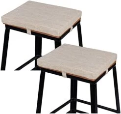 Baibu Set Of 2 Rectangle Bench Stool Cushion, Non-Slip Saddle Stool Seat Cushions Bar Stool Cushion With Machine Washable Cover - 2 Cushions Only (Blue, 18x9.5x1.5in) -Wilton Shop 41yFpV RcWL. AC