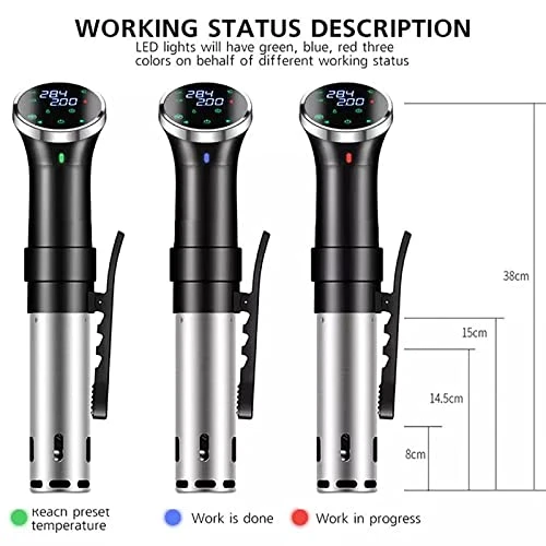 Precision Cooker Machine, 1100 Watts WiFi Waterproof Sous Vide Cooker With Remote Settings Available Via Mobile App And Anti-Dry, Water Level Detection, For Home Kitchen(Black) 5 Precision Cooker Machine, 1100 Watts WiFi Waterproof Sous Vide Cooker With Remote Settings Available Via Mobile App And Anti-Dry, Water Level Detection, For Home Kitchen(Black) - Image 3