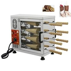 Commercial Electric Ice Cream Cone Chimney Cake Roll Maker Oven Machine 8pcs/Time With 16pcs Roll Tools For Dessert Shop Bakery Coffee Shop 110V 3200W