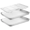 Baking Sheets 2 Pieces With A Rack , HKJ Chef Cookie Sheets And Nonstick Cooling Rack & Stainless Steel Baking Pans & Toaster Oven Tray Pan, Rectangle Size 12.5 X 10 X 1 Inch & Non Toxic -Wilton Shop 41yHwC5CrCL