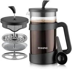 French Press 34oz Light-weight Durable High Borosilicate Carafe Maker 8 Cup Plastic Coffee Press Frothed -Wilton Shop 41yVEw2emkL. AC