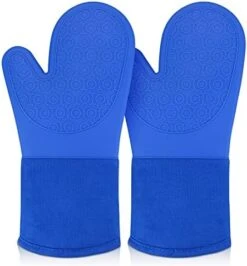 Extra Long Silicone Oven Mitts, Sungwoo Durable Heat Resistant Oven Gloves With Quilted Liner Non-Slip Textured Grip Perfect For BBQ, Baking, Cooking And Grilling - 1 Pair 14.6 Inch Black -Wilton Shop 41yaqqqqiML. AC