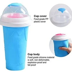 DIY Slushie Maker Cup, Quickly Frozen Cup Cooling Maker Cup, Portable Icy Silicone Cup Homemade Milk Shake Ice Cream Maker For Children And Family(Blue) 12 DIY Slushie Maker Cup, Quickly Frozen Cup Cooling Maker Cup, Portable Icy Silicone Cup Homemade Milk Shake Ice Cream Maker For Children And Family(Blue) -Wilton Shop 41yeARMEdXL