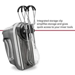 KitchenAid Variable Speed Corded Hand Blender - KHBV53, Matte Charcoal Grey, 8 In & 6 Speed Hand Mixer With Flex Edge Beaters - KHM6118 -Wilton Shop 41yjmpvPn1L