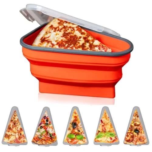 Reusable Pizza Storage Container, Collapsible Silicone Pizza Box, Pizza Slice Container With 5 Microwavable Serving Trays, BPA Free Pizza Box Set With Lids 3 Reusable Pizza Storage Container, Collapsible Silicone Pizza Box, Pizza Slice Container With 5 Microwavable Serving Trays, BPA Free Pizza Box Set With Lids