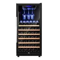 Freestanding Wine Cellar Wine Cooler Refrigerator 42 Bottles Quiet Wine Fridge With Digital Temperature Control For Red, White, Champagne Or Sparkling Wine