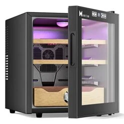 Electric Humidor For 300 Count 54-73°F Cools And Holds Humidity Cigar Humidor With Spanish Cedar Wood Shelves And 1 Small Cutter(50L)