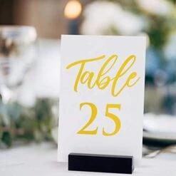 Beautiful Gold Table Numbers For Wedding Reception In Double Sided Gold Foil Lettering With Head Table Card - 4 X 6 Inches And Numbered 1-30 - Perfect For Wedding Reception And Events -Wilton Shop 41z2qs0OLiL