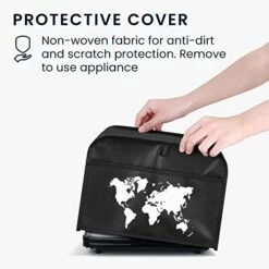 Cover Compatible With 2 Slice Toaster - Cover For Toaster - Travel Outline White/Black 11 Cover Compatible With 2 Slice Toaster - Cover For Toaster - Travel Outline White/Black -Wilton Shop 41zFOn7YthL