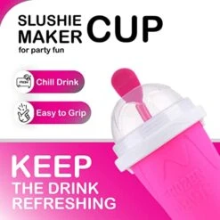 GENERIC Slushie Maker Cup, Homemade Squeeze Icy Cup, Quick Frozen Magic Cup Slushy With Lids And Straws For Kids & Adults (Pink) Blue,green And Pink 17cmx8.3cm 15 GENERIC Slushie Maker Cup, Homemade Squeeze Icy Cup, Quick Frozen Magic Cup Slushy With Lids And Straws For Kids & Adults (Pink) Blue,green And Pink 17cmx8.3cm -Wilton Shop 41zIFaWdOfL