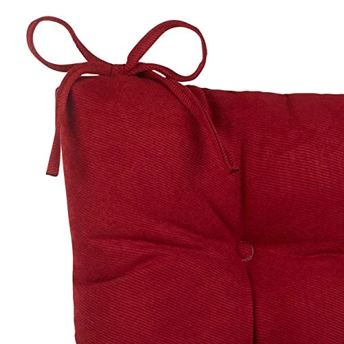 Omega Non-Slip Rocking Chair Cushion Set With Thick Padding And Tufted Design, Includes Seat Pad & Back Pillow With Ties For Living Room Rocker, 17x17 Inches, 2 Piece Set, Red 5 Omega Non-Slip Rocking Chair Cushion Set With Thick Padding And Tufted Design, Includes Seat Pad & Back Pillow With Ties For Living Room Rocker, 17x17 Inches, 2 Piece Set, Red - Image 3