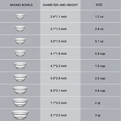 Glass Mixing Bowls Set(set Of 9),Nesting Bowls For Space Saving Storage,Great For Cooking,Baking,Prepping,Stackable Bowl Set 8 Glass Mixing Bowls Set(set Of 9),Nesting Bowls For Space Saving Storage,Great For Cooking,Baking,Prepping,Stackable Bowl Set -Wilton Shop 41zLN1jaWuS