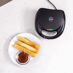 Waffle Corn Dog Maker Large Fits Full Standard Size Got Hot Dogs Cheese On A Stick, Family Fun Experience Quick And Easy Mix Any Batch 3 Corn Dog Maker Non-stick Plate Perfect For Birthday Parties Black -Wilton Shop 41zRoWdBCwL