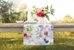 Indoor Outdoor Spillproof Fabric Home Décor Table Runner; Table Décor For Spring, Summer, Parties, Wedding Showers And Baby Showers (Harper, 16" X 72" Table Runners)