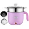 Electric Noodle Pot,Electric Hot Pot,Rapid Noodles Cooker, 1.8L Electric Cooker,Mini Steamer With Steaming Rack,Non-Stick Casserole, Suitable For Noodles,Eggs, Dumplings, Soup, Porridge(Pink) -Wilton Shop 41zaYdtatmL