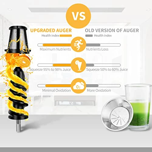 IRAGO Juicer Machines, Slow Masticating Juicer Extractor Two Speed Adjustment, Easy To Clean, Quiet Motor, Cold Press Juicer For Vegetables And Fruits, BPA-Free (Grey) 3 IRAGO Juicer Machines, Slow Masticating Juicer Extractor Two Speed Adjustment, Easy To Clean, Quiet Motor, Cold Press Juicer For Vegetables And Fruits, BPA-Free (Grey)