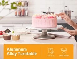 Aluminium Cake Decorating Turntable, 12 Inch Rotating Cake Stand, 22pcs Baking Supplies Tools With Icing Spatula, Cake Leveler, 3 Icing Smoother, 12 Icing Piping Tips, 2 Pastry Bag -Wilton Shop 41zel7X8ixL