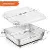 8 Inch Square Baking Cake Pan With Lid, Stainless Steel Lasagna Brownie Pan And Plastic Cover For Picnic Wedding Birthday, Healthy & Durable, A Leakproof Pan & A Raised Lid, Dishwasher Safe -Wilton Shop 41zoC2DDn9L