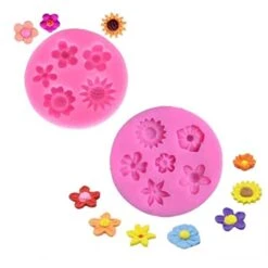 Flower Fondant Cake Molds-5 Pcs-Daisy Flower,Rose Flower,Chrysanthemum Flower And Small Flower,Candy Silicone Molds Set For Chocolate Fondant Polymer Clay Soap Crafting Projects & Cake Decoration -Wilton Shop 41zpIudeELL