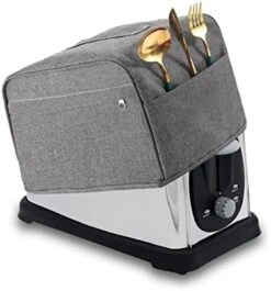 2 Slice Toaster Cover, Bread Toaster Oven Dustproof Cover With Pockets, Waterproof Kitchen Small Appliance Cover Broiler Appliance Organizer Bag Anti Fingerprint Protection Woman Gifts (S, Grey) -Wilton Shop 41zvcgiRhqL. AC 1