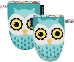 Mini Oven Mitts,2pk - Silicone Little Kitchen Gloves, Heat Resistant With Non-Slip Grip And Soft Quilted Cotton Lining For Safe Backing Cooking Barbecue (Green, 2) -Wilton Shop 51 GLGdbkbL. AC