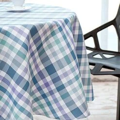 Waterproof Fabric Tablecloths Rectangle 52 X 70, Wrinkle And Stain Resistant Polyester Plaid Table Cloths For Party,Kitchen Dining Table Cover For Spring And Summer,Purple -Wilton Shop 51 Hqkn3d L. AC