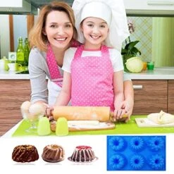 2 Pack Silicone Cake Moulds, Doughnut Maker Silicone Baking Tray Cupcake Muffin Molds Mini Cake Pan For Coffee Cake Cupcake Brownie(Pink, Blue) -Wilton Shop 5105gXNL6pL