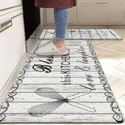 Farmhouse Anti Fatigue Kitchen Rug Sets 2 Piece Non Slip Cushioned Kitchen Rugs And Mats Set Waterproof Kitchen Mats For Floor Kitchen Carpet Rug Runner For Sink Laundry Standing -Wilton Shop 5107kf4rjHL. AC