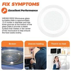 13.5" Microwave Glass Turntable Plate By Beaquicy - 13 1/2 Inches Glass Tray Replacement For GE Hotpoint Microwave - Replace Microwave Glass Tray # WB39X10032 JVM3160DF1BB JVM3160DF1CC JVM3160DF1WW -Wilton Shop 5109V1I4AmL