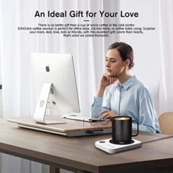 Lectric Coffee Cup Warmer For Desk, Smart Coffee Mug Heater Warmer For Home Office, Warming Plate For Tea, Milk & Candle – ENIGMA (White) -Wilton Shop 510IzKF48HL