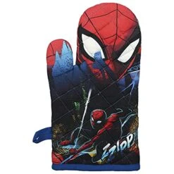 Bioworld Marvel Spider-Man Action Wall Dish Towel And Oven Mitt Set