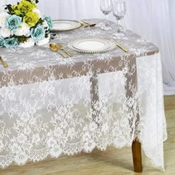 Lace Party Tablecloth Rustic Floral Fabric Rectangle Lace Table Cloth Baby Tablecloth Tea Party Tablecloth Fabric Table Cover (1, Black-015) -Wilton Shop 510KlcWIBIL. AC