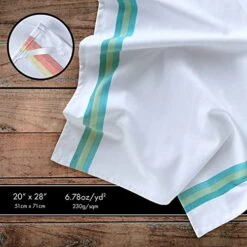 Kitchen Dish Towels Set Of 12-Tea Towels 100% Cotton. Large Dish Cloths 28"x20" Soft And Absorbent. White With Blue, Green And Red Stripes, 4 Of Each. There's No Substitute For Quality -Wilton Shop 510TUjzEk5L