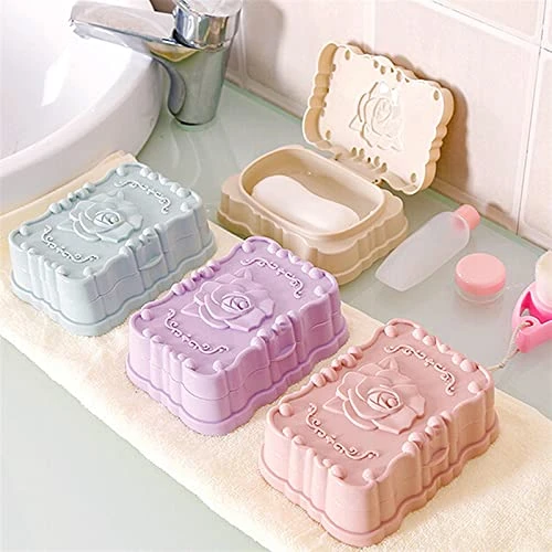 Soap Box Travel Portable Storage Box With Lid Soap Box Sealed Waterproof Soap Rack Face Wash Soap Box Three-Dimensional Carved Soap Dish (Color : Blue) 4 Soap Box Travel Portable Storage Box With Lid Soap Box Sealed Waterproof Soap Rack Face Wash Soap Box Three-Dimensional Carved Soap Dish (Color : Blue) - Image 2