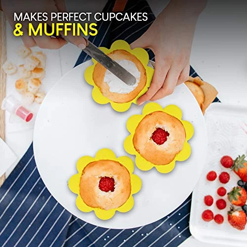 Silicone Cupcake Mold Liners Holders Baking Supplies Flower Shaped Muffin Liner Set Of 12 7 Silicone Cupcake Mold Liners Holders Baking Supplies Flower Shaped Muffin Liner Set Of 12 - Image 5