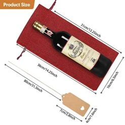 OMUM 12 Pcs Premium Burlap Wine Bags, Wine Gift Bags With Drawstrings - Reusable Wine Bags, Wine Bottle Bags For Weddings, Parties, Blind Tastings, Christmas, Birthdays, Housewarming, Home Storage (Red) -Wilton Shop 510e3AGLIcL
