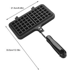 Black Aluminum Alloy Dual Head Waffle Baking Mold Non-Stick Waffle Baking Pan Mold Press Plate For Home Kitchen 11 Black Aluminum Alloy Dual Head Waffle Baking Mold Non-Stick Waffle Baking Pan Mold Press Plate For Home Kitchen -Wilton Shop 510fNxA12wL