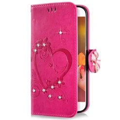 Galaxy Note 9 Case,Shiny Butterfly Rhinestone Emboss Love Floral Pu Leather Diamond Bling Wallet Strap Case With Card Holder Magnetic Flip Cover Compatible With Samsung Galaxy Note 9,rosy -Wilton Shop 510kKmK4OnL
