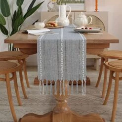 Solid Color Tassel Heavy Weight Cotton Linen Tablecloth For Rectangle Table (Square, 54 X 54 Inch, Gray) 19 Solid Color Tassel Heavy Weight Cotton Linen Tablecloth For Rectangle Table (Square, 54 X 54 Inch, Gray) -Wilton Shop 510omhKBicL. AC