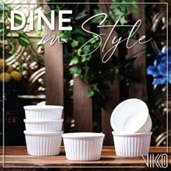 White Ramekin, Set Of 12 Fine Porcelain Ramekins, Stackable 3 Inch Bowls, 3.5 Ounce Dips Dish, Dishwasher Safe -Wilton Shop 510oo6orlCL