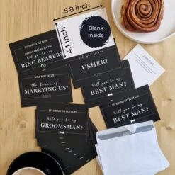 13 Pack Will You Be My Groomsman, Best Man Proposal Card Set Including Officiant Proposal Card, Will You Be My Ring Bearer, Will You Be Our Usher Card - Groomsmen Proposal Cards Set To Complement Will You Be My Bridesmaid Cards (Groom Notecards) -Wilton Shop 510tX9Jwg2L