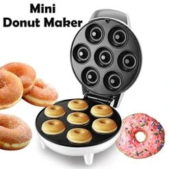 Mini Donut Maker Machine, Electric Non-Stick Donut Maker Machine For Makes 7 Doughnuts, Kid-Friendly Breakfast, Snacks, Donut Print Desserts & More For Home And Travel Use -Wilton Shop 510znpPXKzL