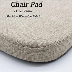 Chair Cushion With Ties For Dining Chairs - Indoor Non Slip Kitchen Room Metal Wooden Bar Seat Pads With Machine Washable Cover [14.5 X 15.5 X 2 Inches] - Dark Beige -Wilton Shop 511BFGp0TuL