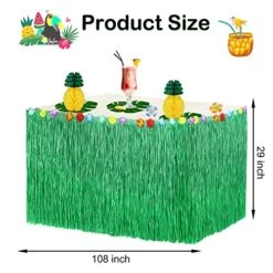 Luau Party Decorations 9ft Green Luau Grass Table Skirt Aloha Banner Tropical Palm Leaves Pineapple For Hawaiian Party Decorations Aloha Beach Party Moana Birthday Luau Party Supplies (56 PCS) -Wilton Shop 511DtmRA9tL