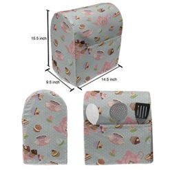Ambesonne Tea Party Stand Mixer Cover, Cupcakes Cookies And Flowers On Polka Dotted Background Britain Tradition, Kitchen Appliance Organizer Bag Cover With A Pocket, 6-8 Quarts, Multicolor 9 Ambesonne Tea Party Stand Mixer Cover, Cupcakes Cookies And Flowers On Polka Dotted Background Britain Tradition, Kitchen Appliance Organizer Bag Cover With A Pocket, 6-8 Quarts, Multicolor -Wilton Shop 511IMT84VLL