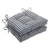 Outdoor/Indoor Dawson Pewter Chair Pads, 15.5" X 16", Black 2 Count -Wilton Shop 511JEnigfjS