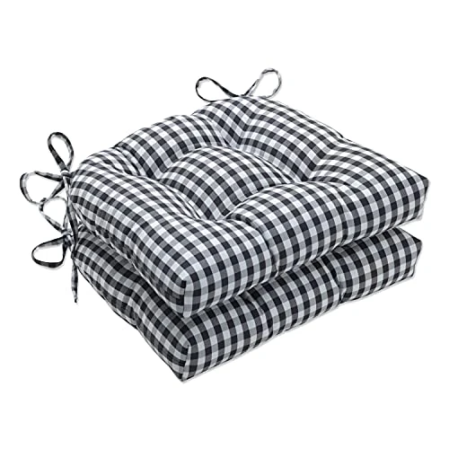 Outdoor/Indoor Dawson Pewter Chair Pads, 15.5" X 16", Black 2 Count 3 Outdoor/Indoor Dawson Pewter Chair Pads, 15.5" X 16", Black 2 Count