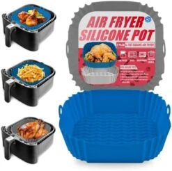 2-Pack Air Fryer Silicone Liners Pot For 3 To 5 QT, Silicone Air Fryer Liners Basket, Food Safe Air Fryer Oven Accessories, Reusable Air Fryer Silicone Liners Inserts (Top 8in,Bottom 6.8in) -Wilton Shop 511N3bCVUxL. AC