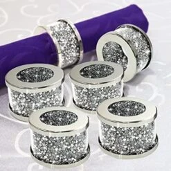 Ilver Diamond Glass Napkin Holder Stainless Steel Framed,Crystal Silver Napkin Rings Set Of 4 Pieces, Glam Serviette Buckles Cloth Holder Sparkle Bling Crushed Diamond Table Settings Home Decor 13 Ilver Diamond Glass Napkin Holder Stainless Steel Framed,Crystal Silver Napkin Rings Set Of 4 Pieces, Glam Serviette Buckles Cloth Holder Sparkle Bling Crushed Diamond Table Settings Home Decor -Wilton Shop 511PiLuEagL. AC
